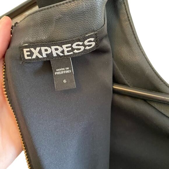 Express Black Silver Glitter Sleeveless Round Neck Short Sheath Dress Size 6 - Picture 4 of 5